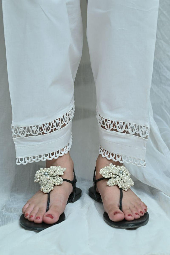 Mom's White Pants with Matching Lace - MFL-103 - Studio by TCS