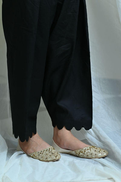 Mom's Black Pants with cut work style - MFL-105 - Studio by TCS