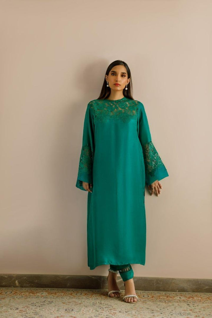 Deepak Perwani - Kut266 - Luxe Green - Raw Silk - 2 Piece - Studio by TCS