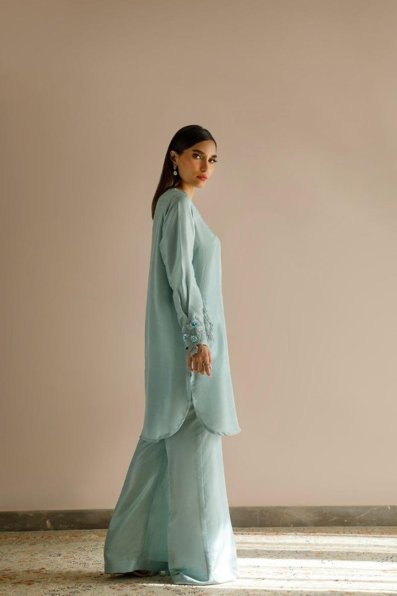 Deepak Perwani - Kut270 - Blue - Raw Silk - Studio by TCS