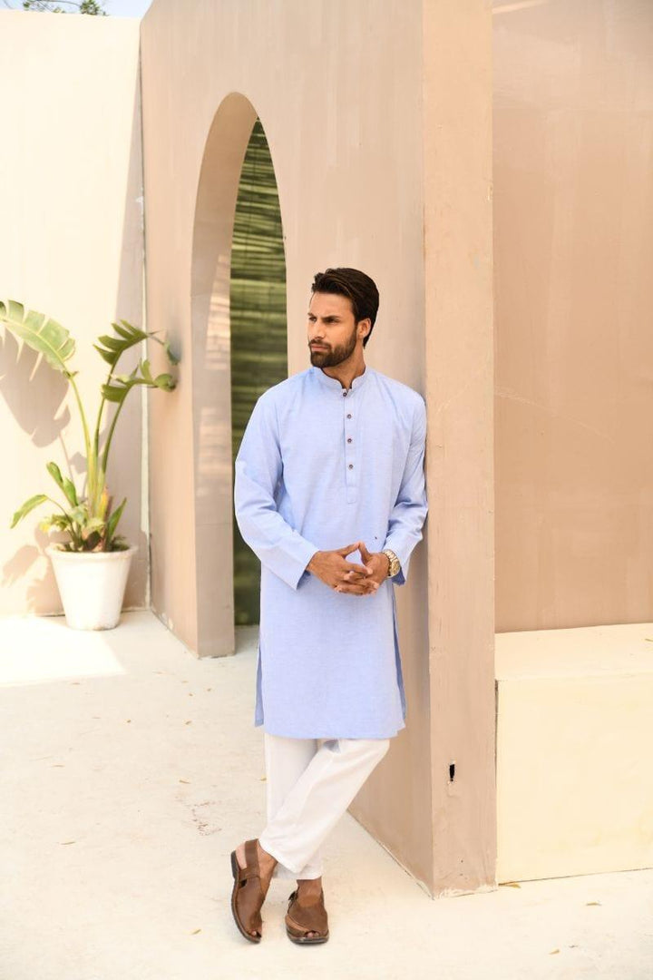 TKMANN - Sky Blue Jacquard Kurtas - Cotton - 1 Piece - Studio by TCS