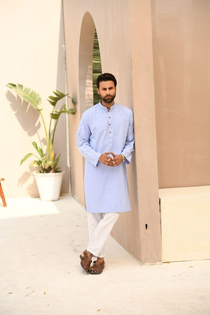 TKMANN - Sky Blue Jacquard Kurtas - Cotton - 1 Piece - Studio by TCS