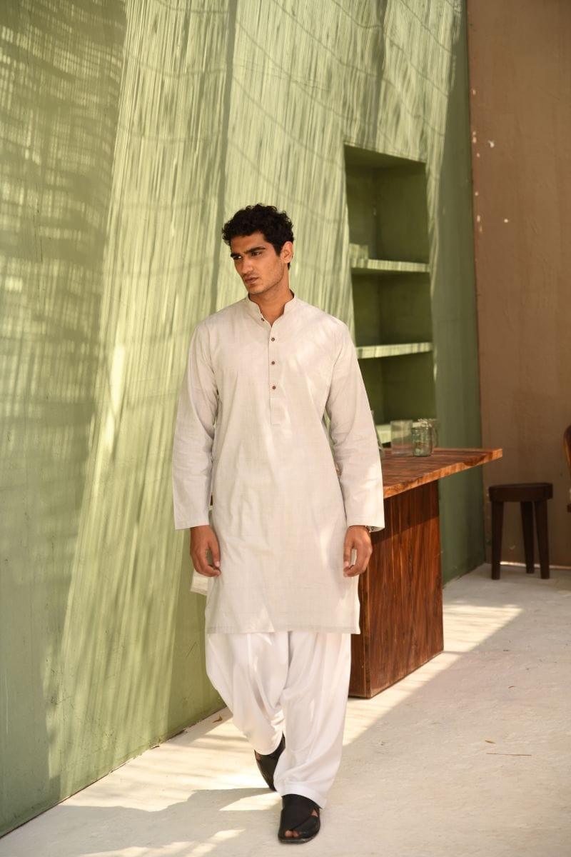 TKMANN - Silver Grey Classic Kurta - Cotton - 1 Piece - Studio by TCS