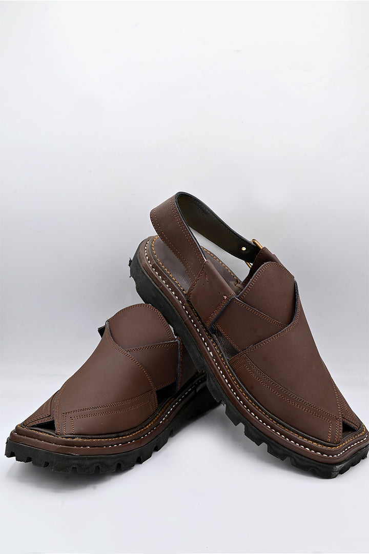 AlifYay Men Peshawri Chappal Chocolate brown AY MPC08 - Chocolate brown