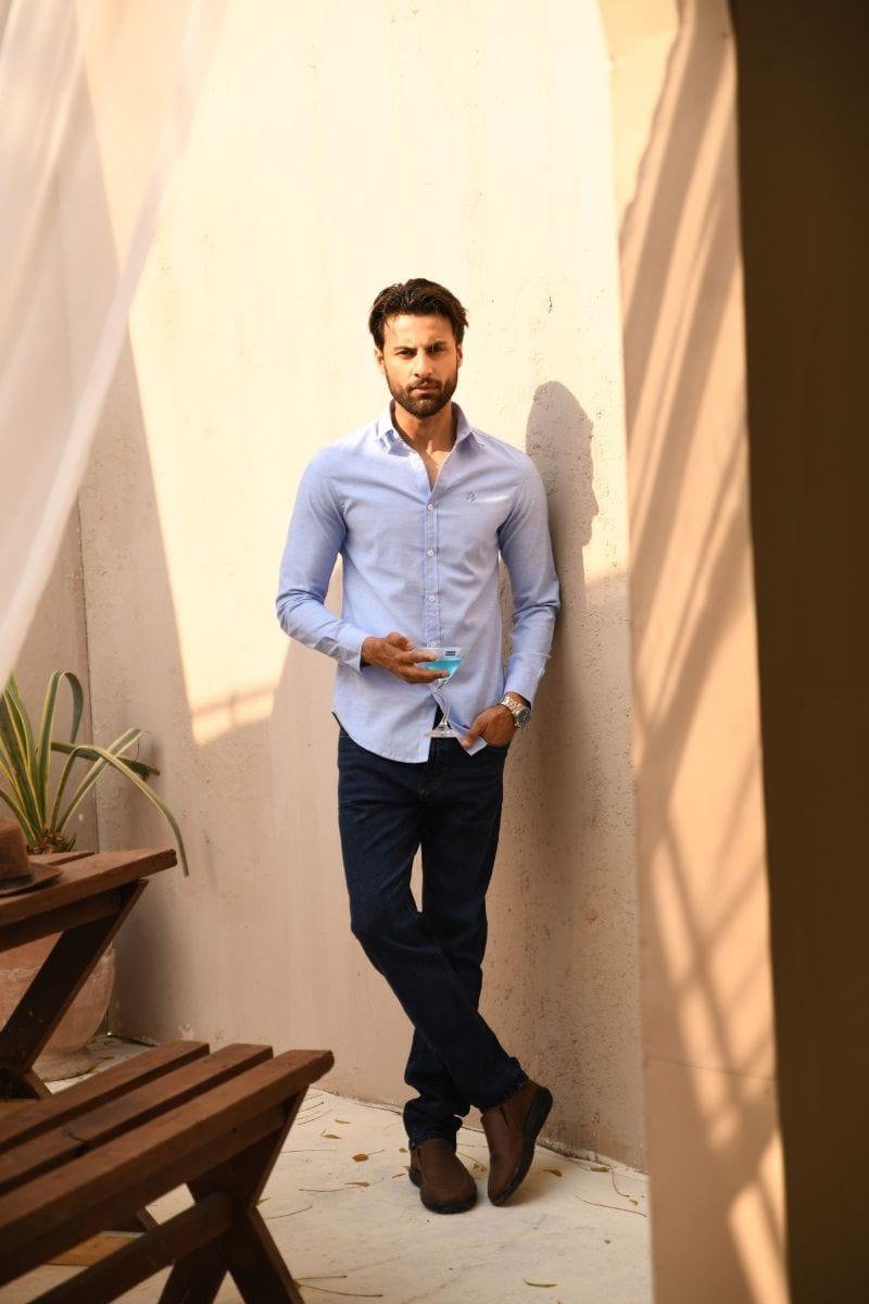 TKMANN - Peter River Shirt - Cotton - Elegant Blue - 1 Piece - Studio by TCS