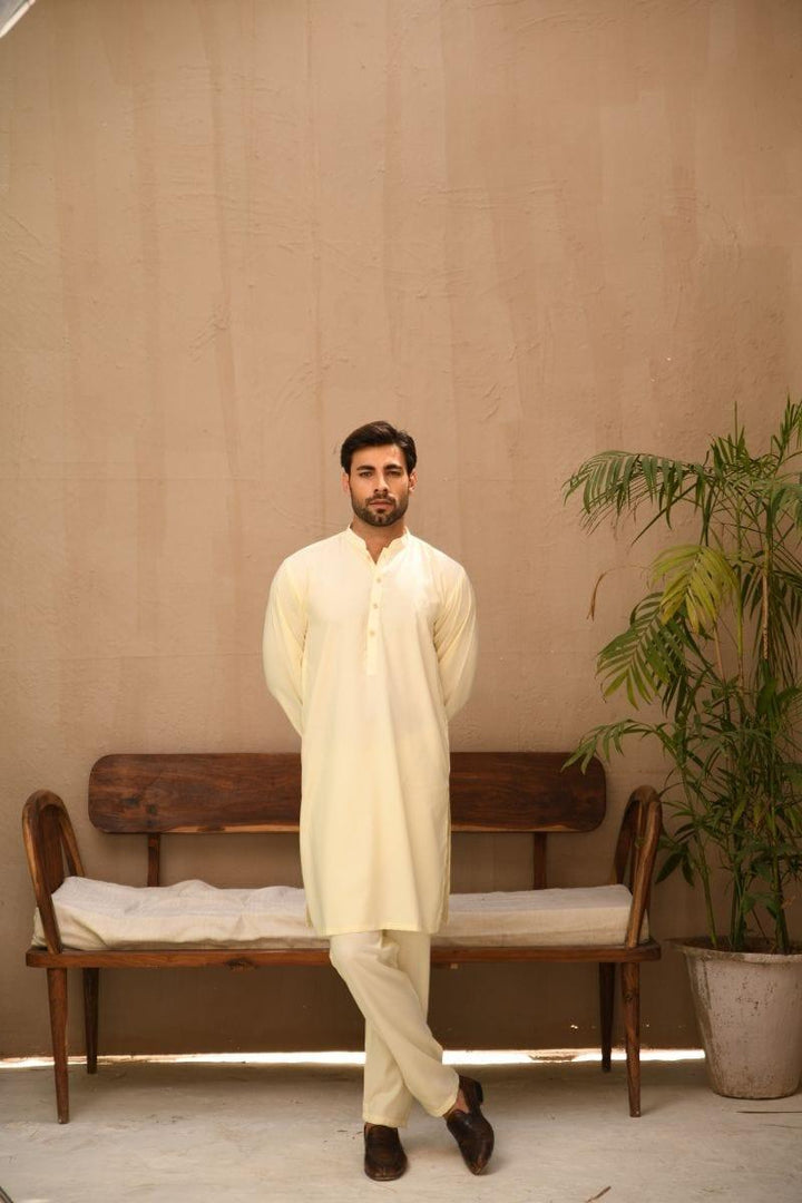 TKMANN - Cream Boski Suit - Kurta & Pajama - Silk Cotton - 2 Piece - Studio by TCS