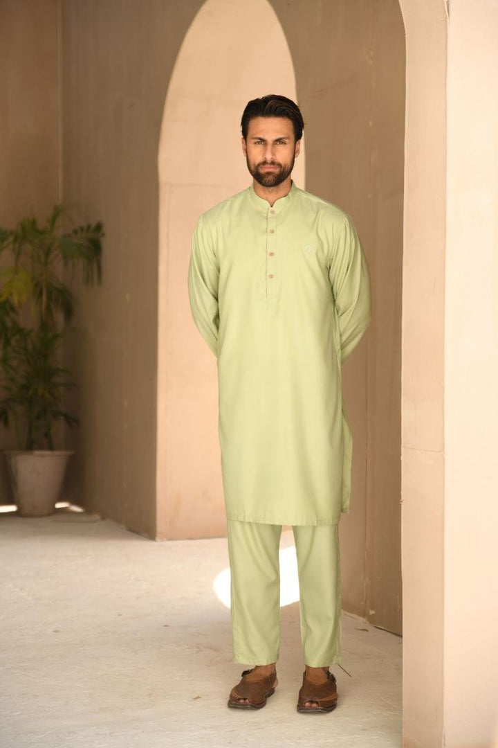 TKMANN - Pistachio Eastern Suit - Kurta & Pajama - Silk Cotton - 2 Piece - Studio by TCS