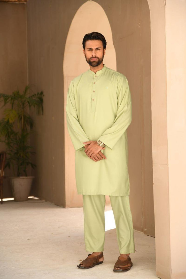 TKMANN - Pistachio Eastern Suit - Kurta & Pajama - Silk Cotton - 2 Piece - Studio by TCS