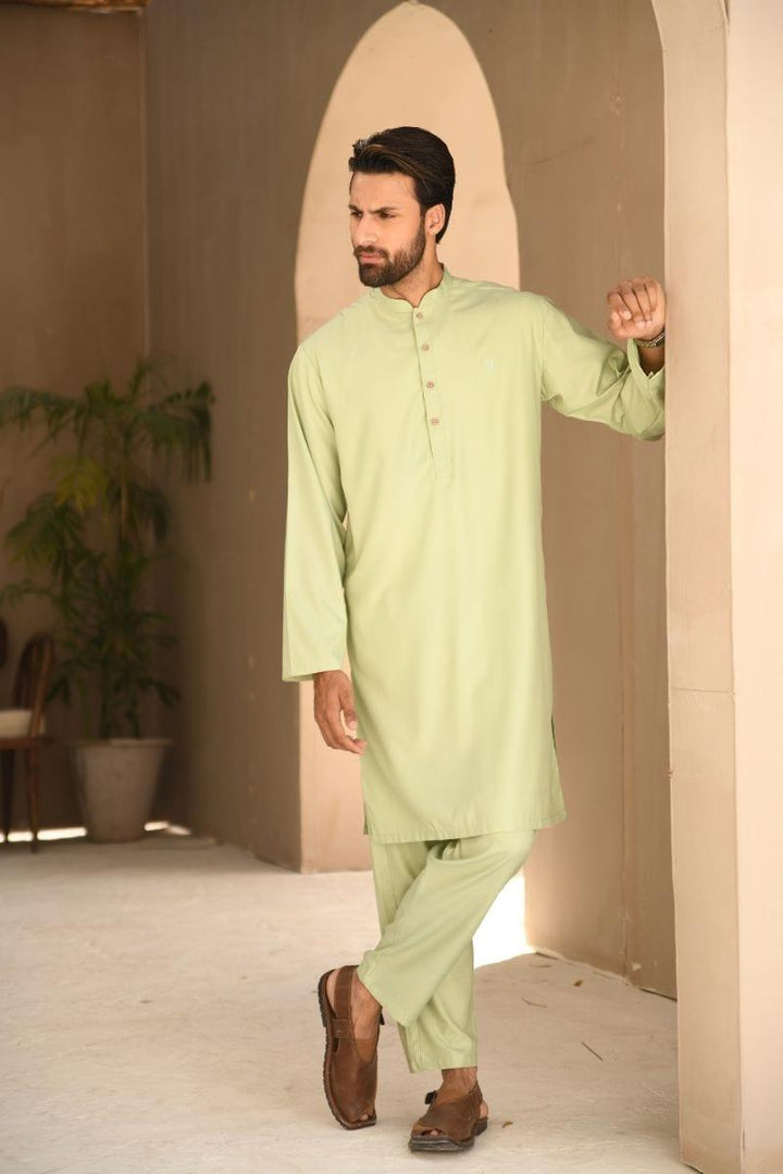 TKMANN - Pistachio Eastern Suit - Kurta & Pajama - Silk Cotton - 2 Piece - Studio by TCS