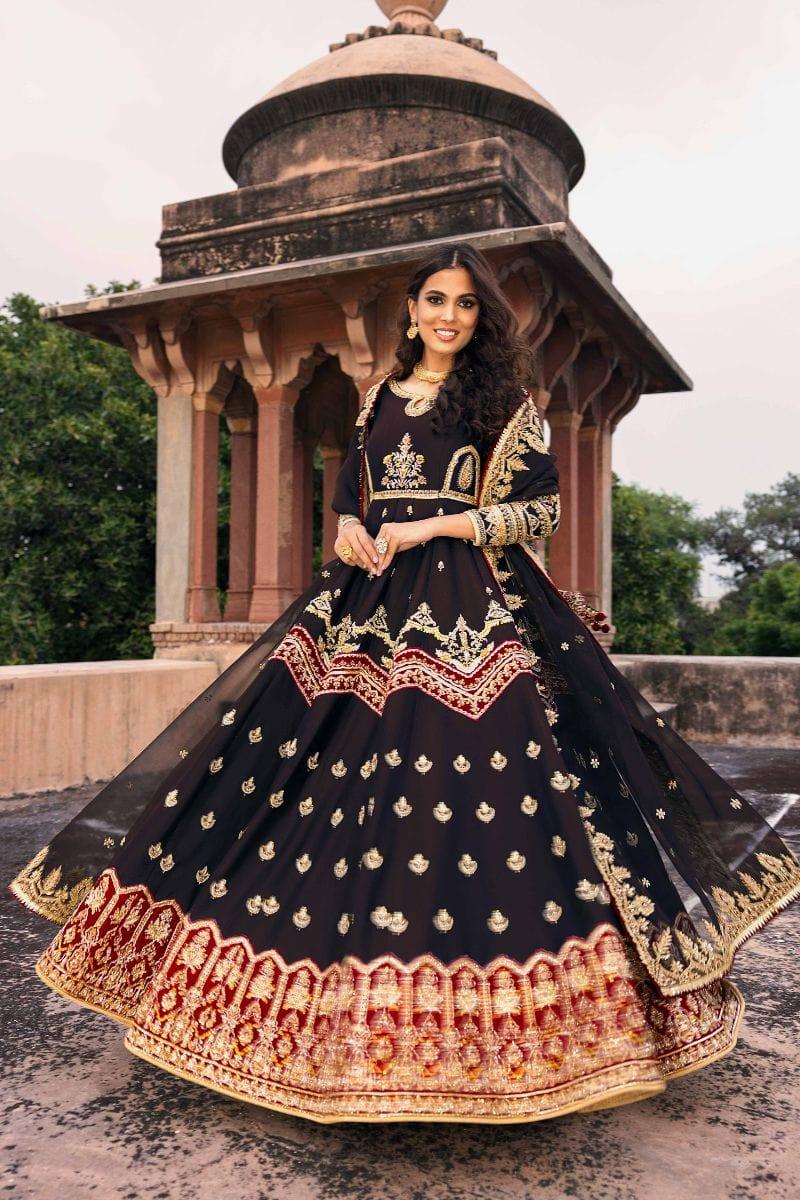 Basit Sipra - MUMTAZ MAHAL D02 - Silk & Organza - black  - 2 Piece - Studio by TCS