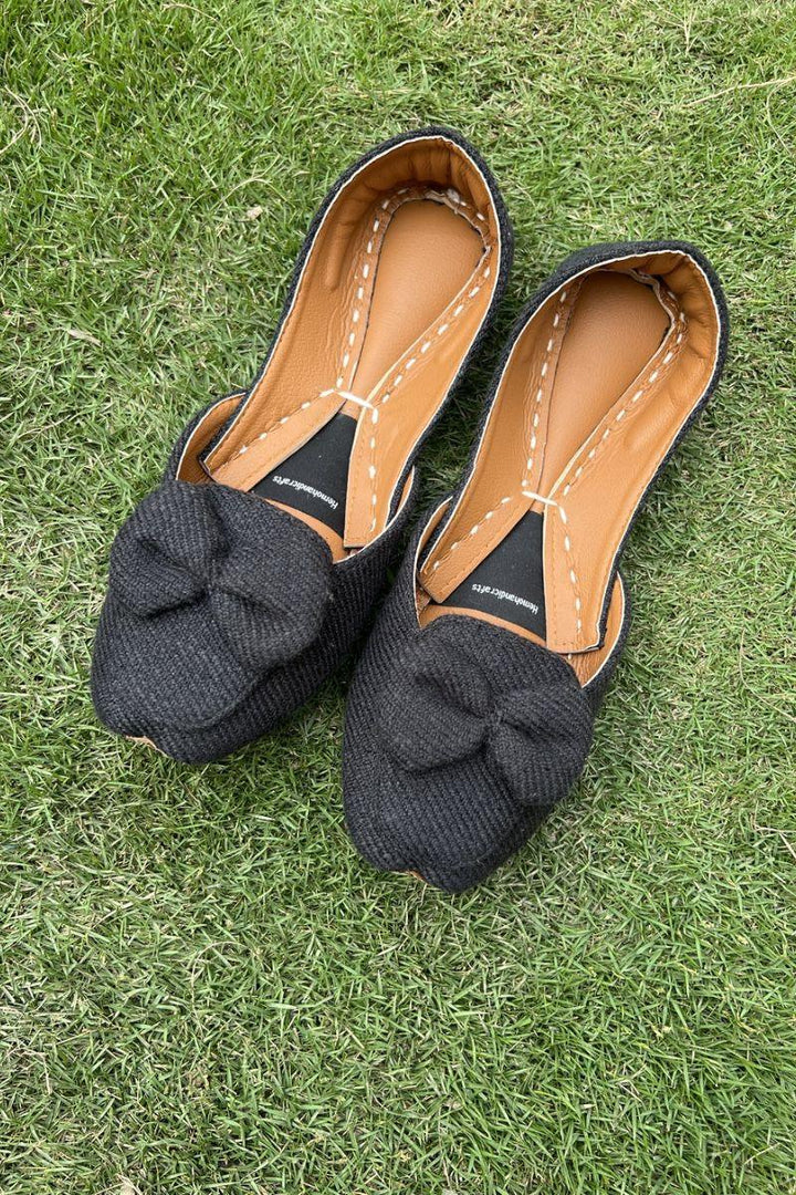 Hemo Handicraft - Mocha Bow Loafers - Jute - Black