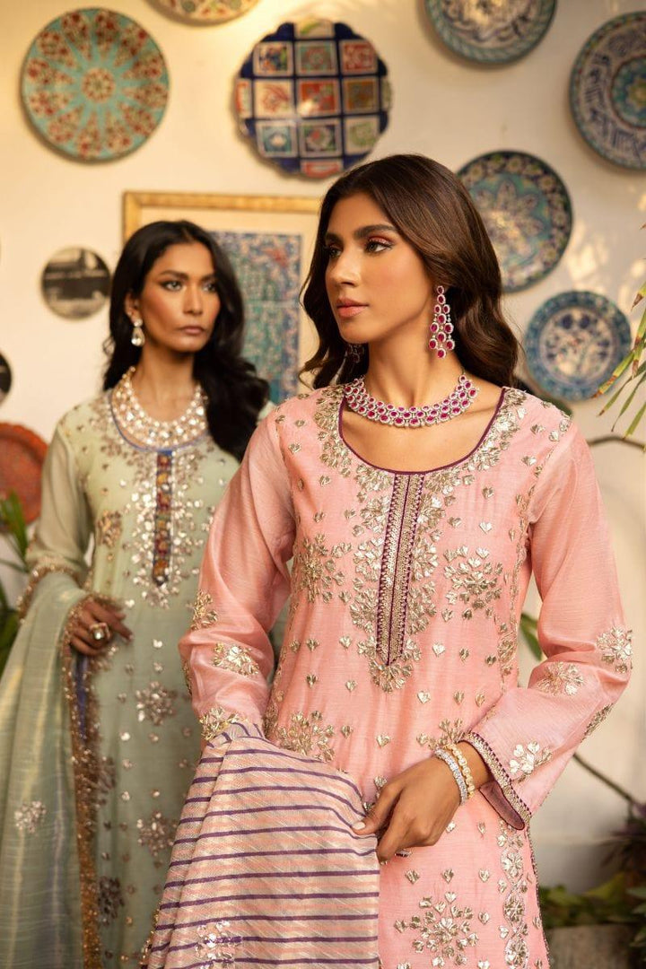 Shehrnaz - SHK-1231 - Myra - A - Gharara - Pink - Khaadi Silk - 3 Piece - Studio by TCS