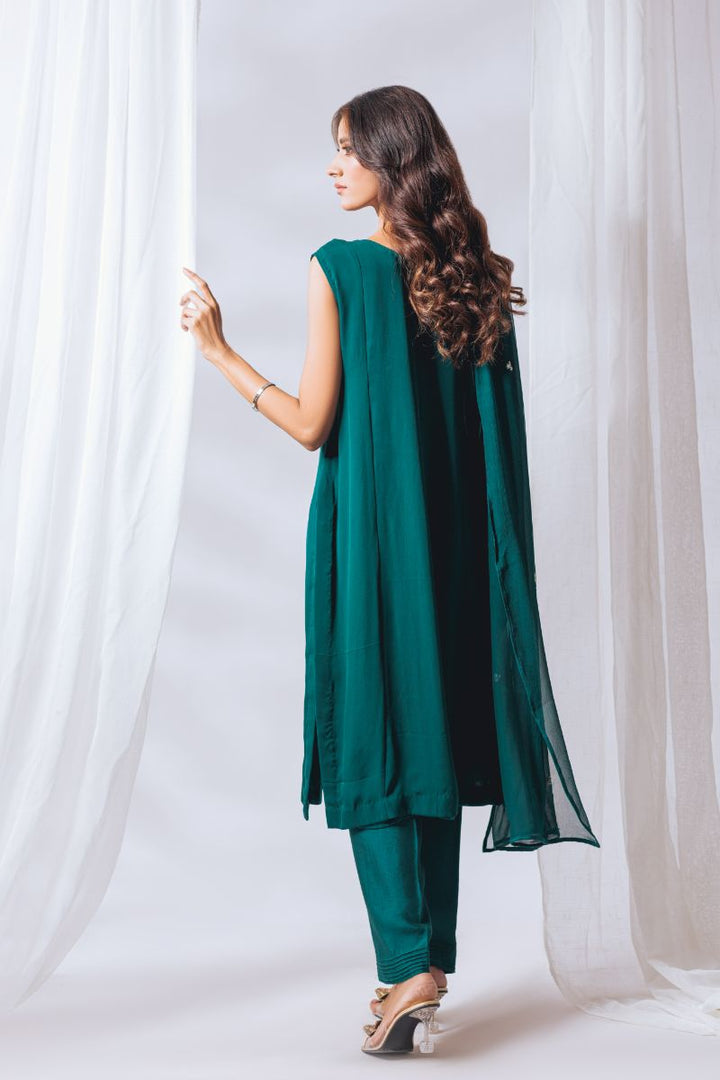 Khayal by Shaista Hasan - Mystic Jade - Pure Georgette & Chiffon - 3 Piece