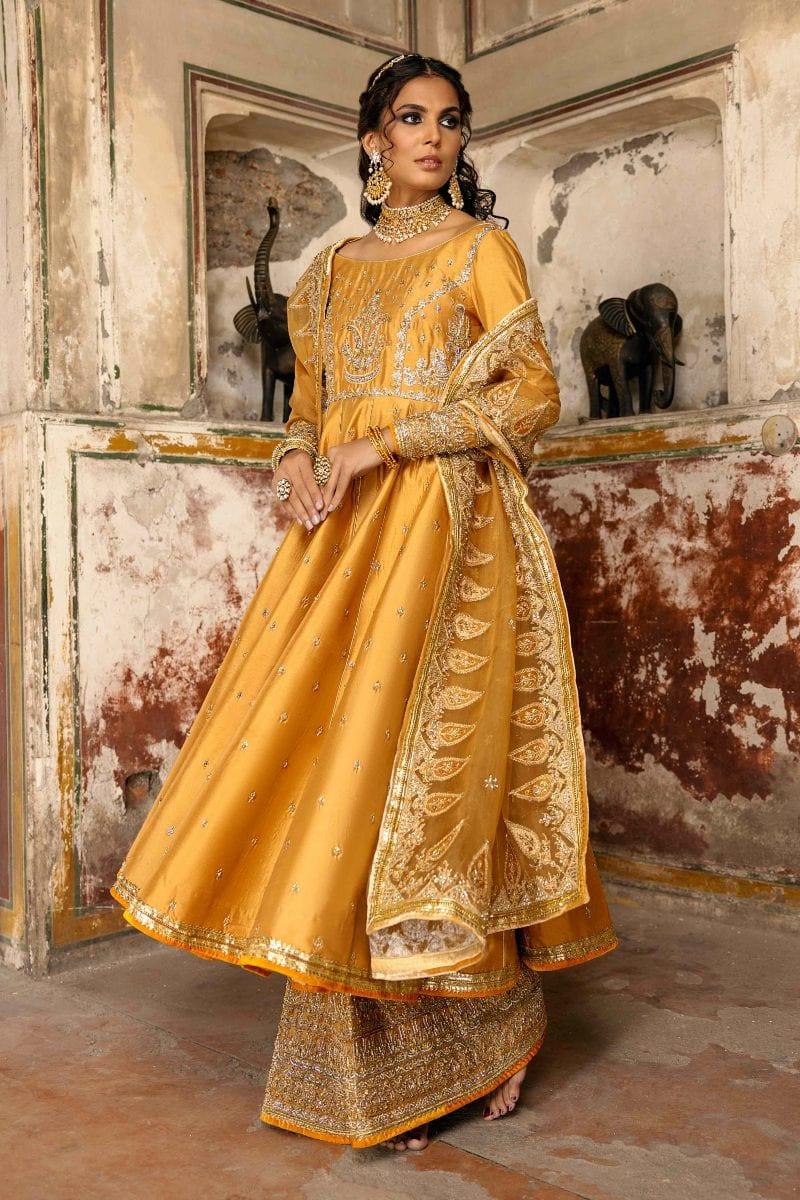 Basit Sipra - NAAZI - Silk & Organza - mustard yellow - 3 Piece - Studio by TCS