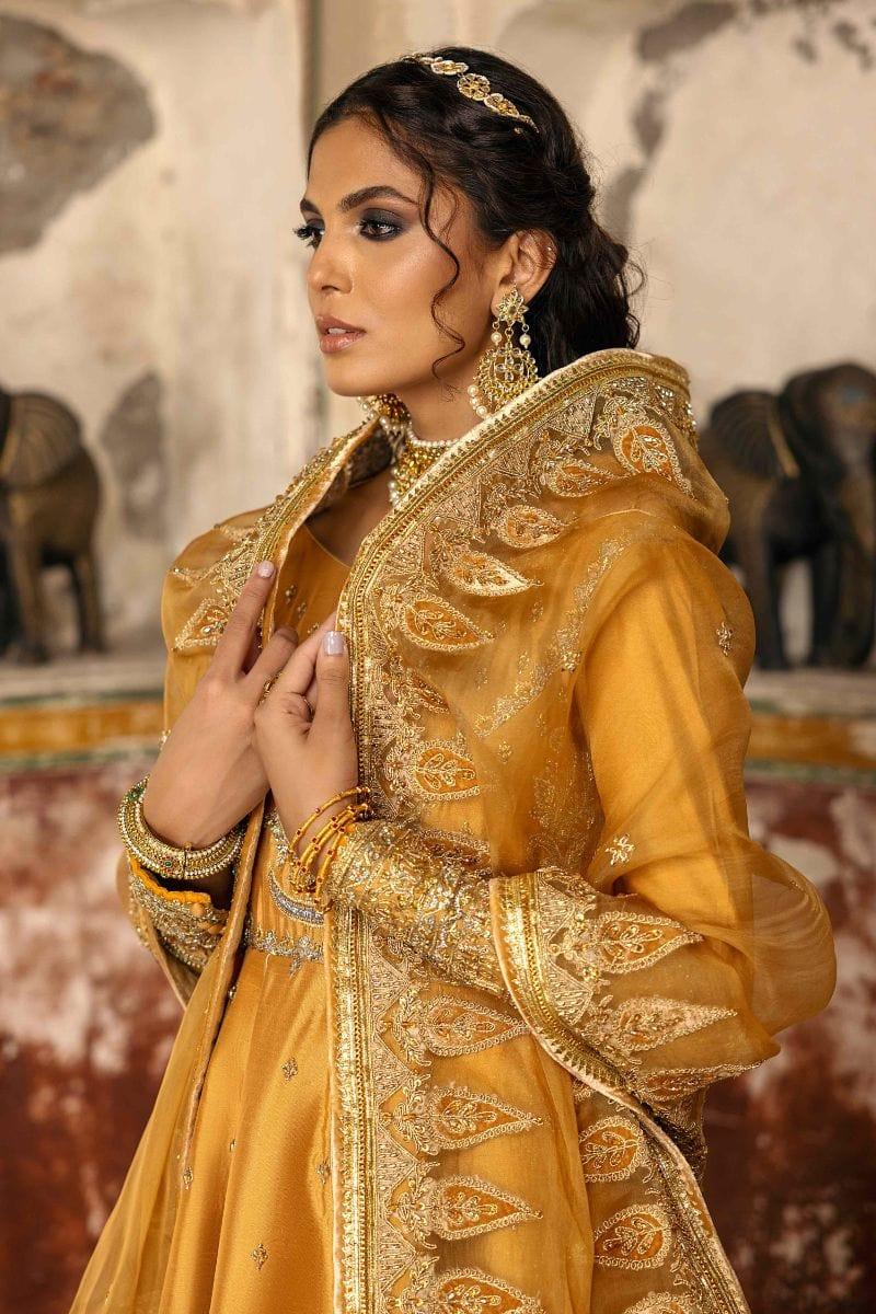 Basit Sipra - NAAZI - Silk & Organza - mustard yellow - 3 Piece - Studio by TCS