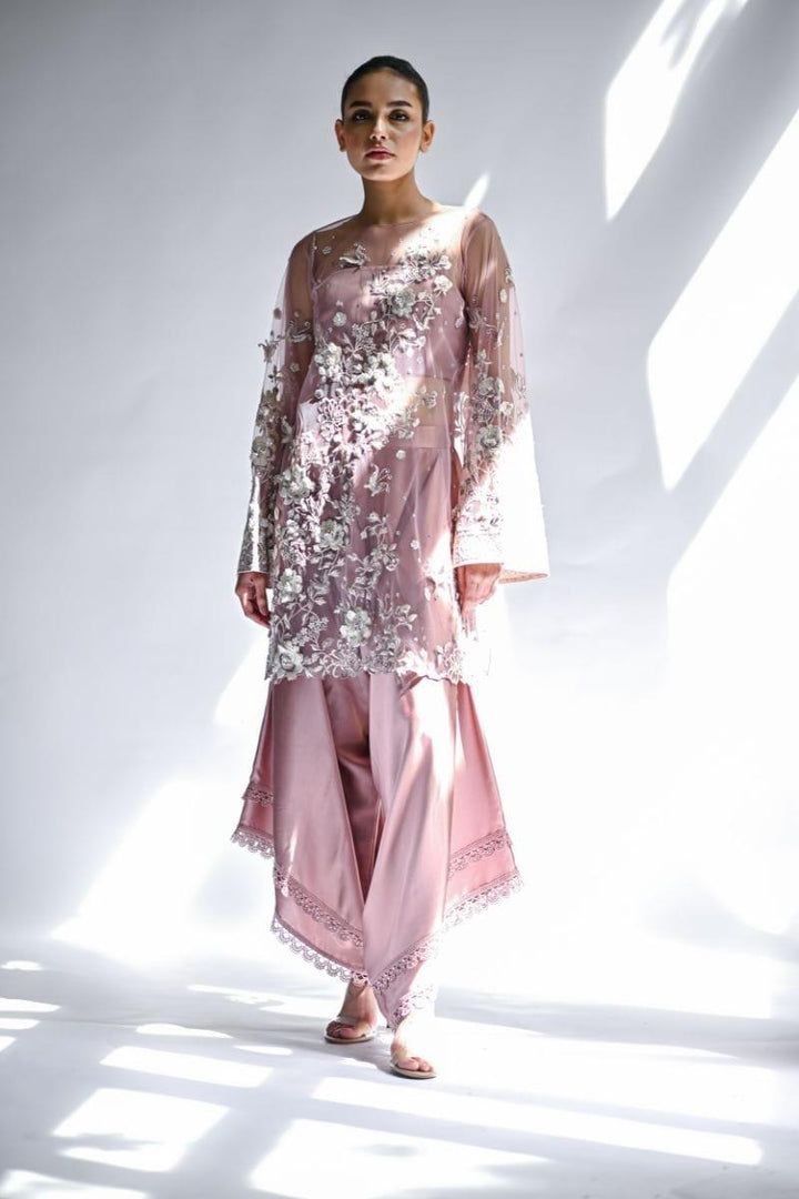 Sania Maskatiya - Mahsa - Net - Dusty Mauve - 2 Piece - Studio by TCS