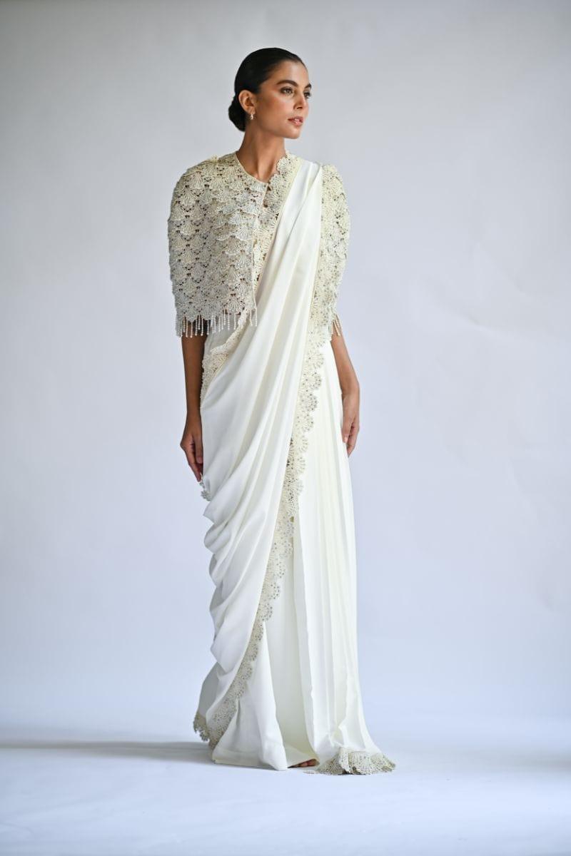 Sania Maskatiya - Reese - ORGANZA - White - Saree - Studio by TCS