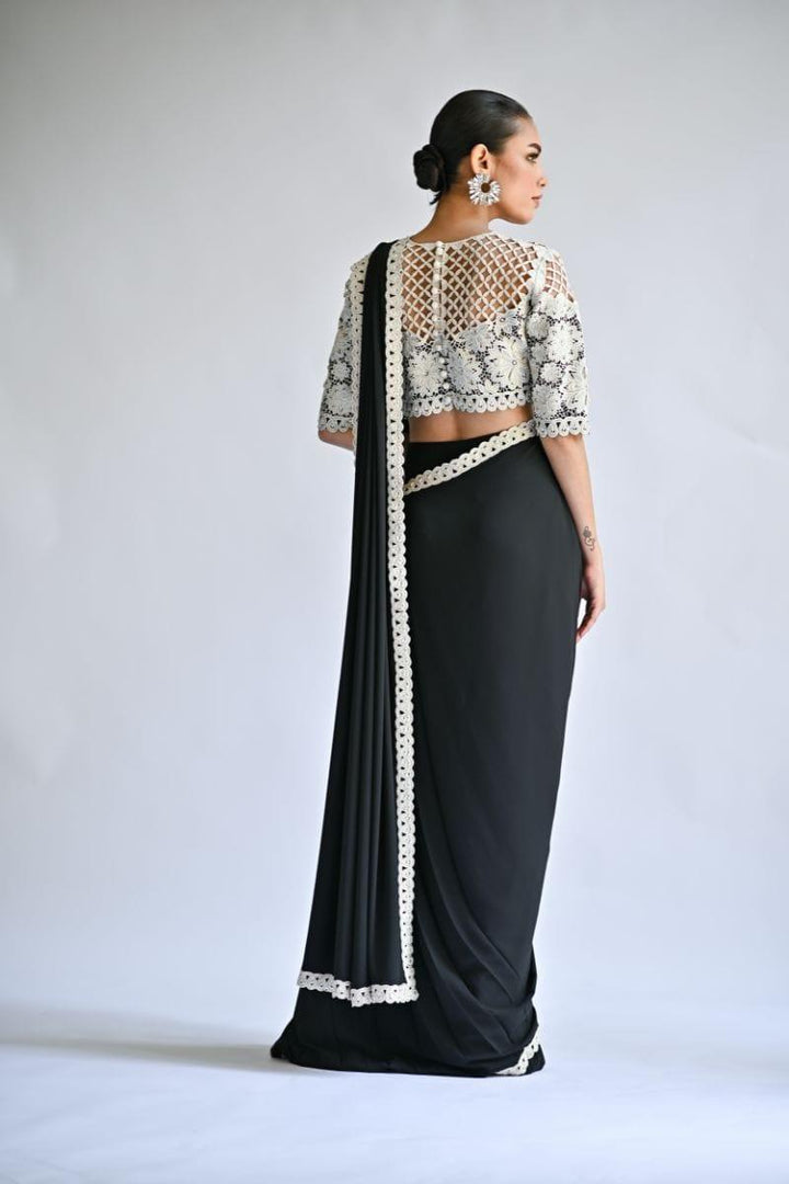 Sania Maskatiya - Juliette - CRAPE - Charcoal - Saree - Studio by TCS