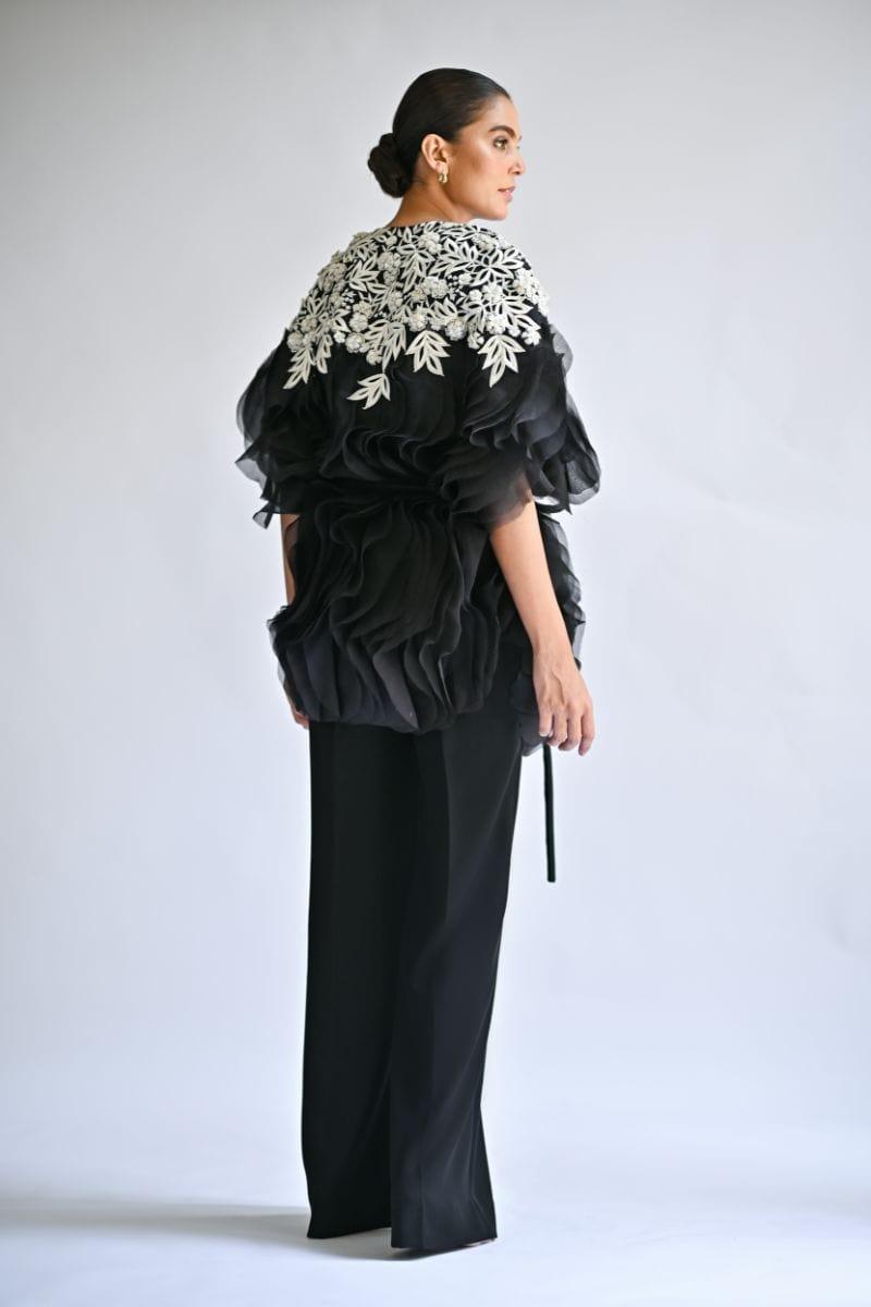 Sania Maskatiya - Roxane - ORGANZA - Black - 2 Piece - Cape - Studio by TCS