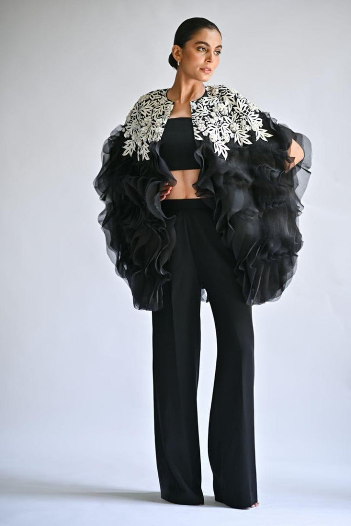 Sania Maskatiya - Roxane - ORGANZA - Black - 2 Piece - Cape - Studio by TCS