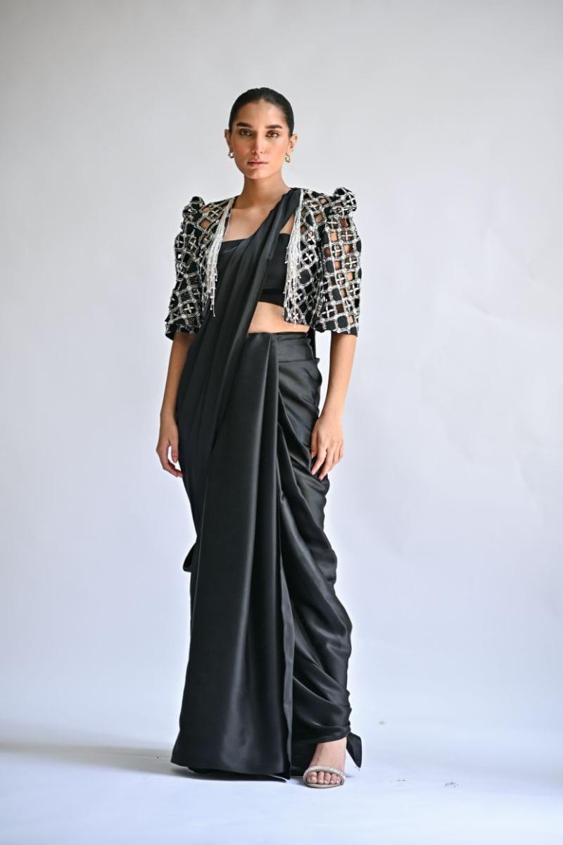 Sania Maskatiya - Renee - CHARMEUSE - Black - Saree - Saree - Studio by TCS