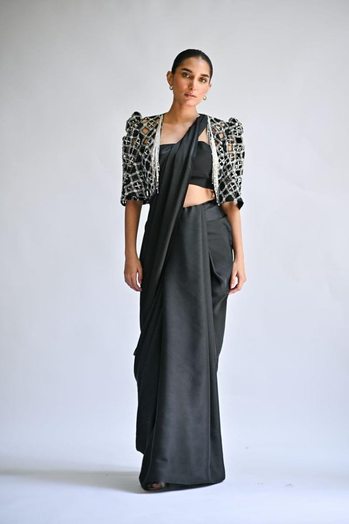 Sania Maskatiya - Renee - CHARMEUSE - Black - Saree - Saree - Studio by TCS