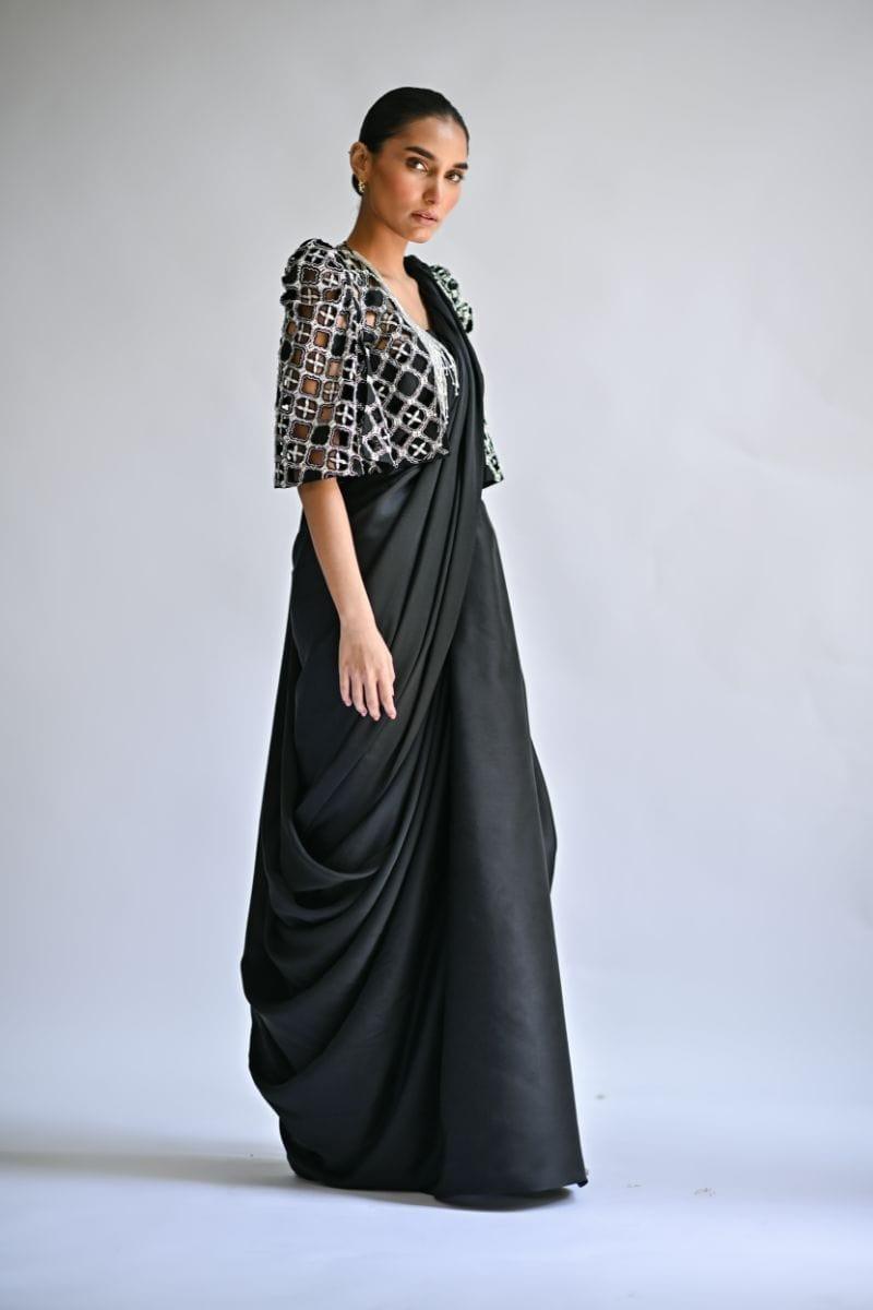 Sania Maskatiya - Renee - CHARMEUSE - Black - Saree - Saree - Studio by TCS