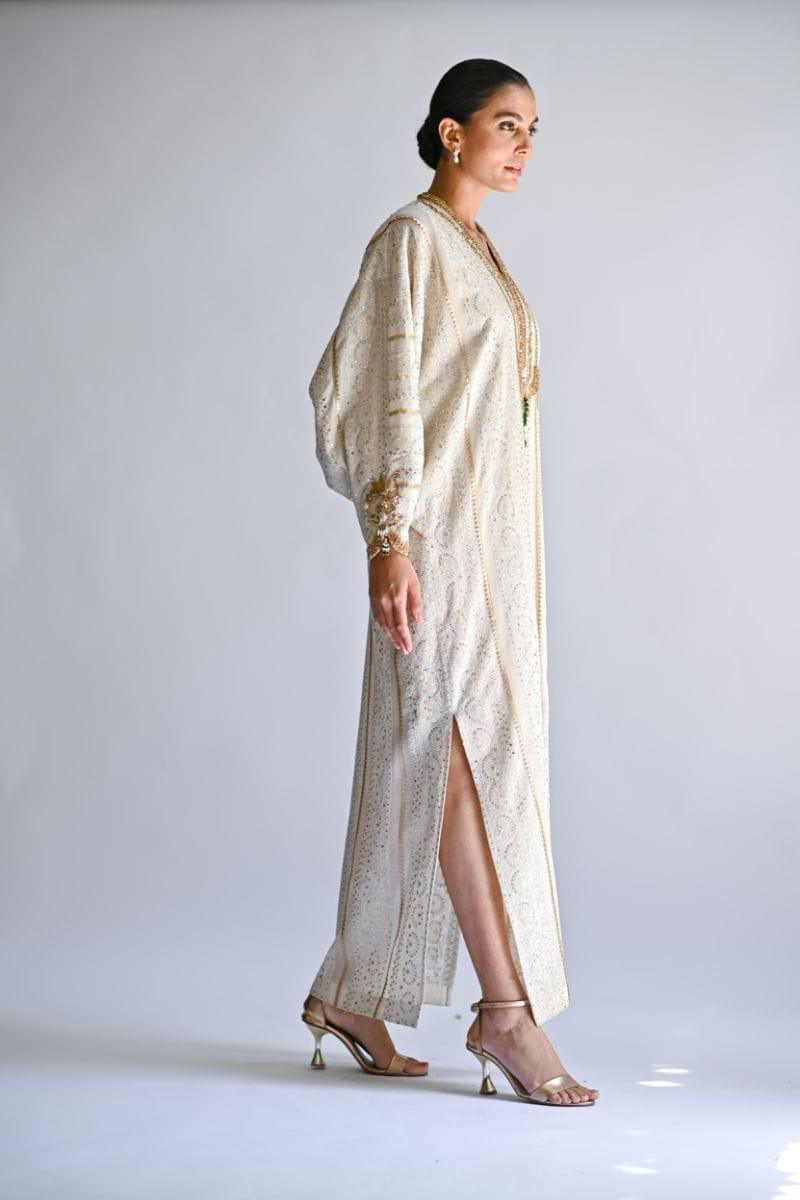 Sania Maskatiya - Delphie - COTTON NET - Ivory - 2 Piece - Kaftan - Studio by TCS