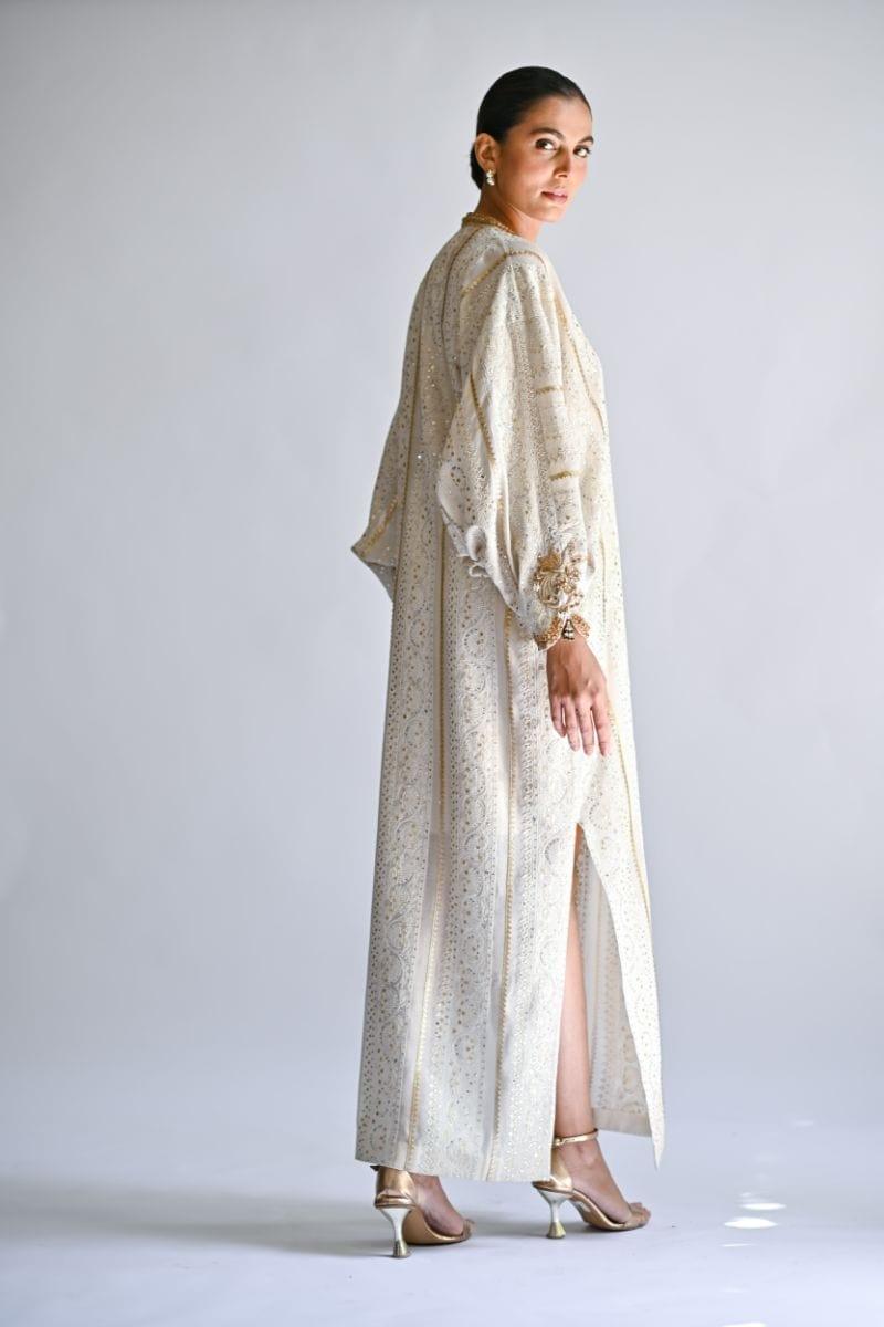 Sania Maskatiya - Delphie - COTTON NET - Ivory - 2 Piece - Kaftan - Studio by TCS