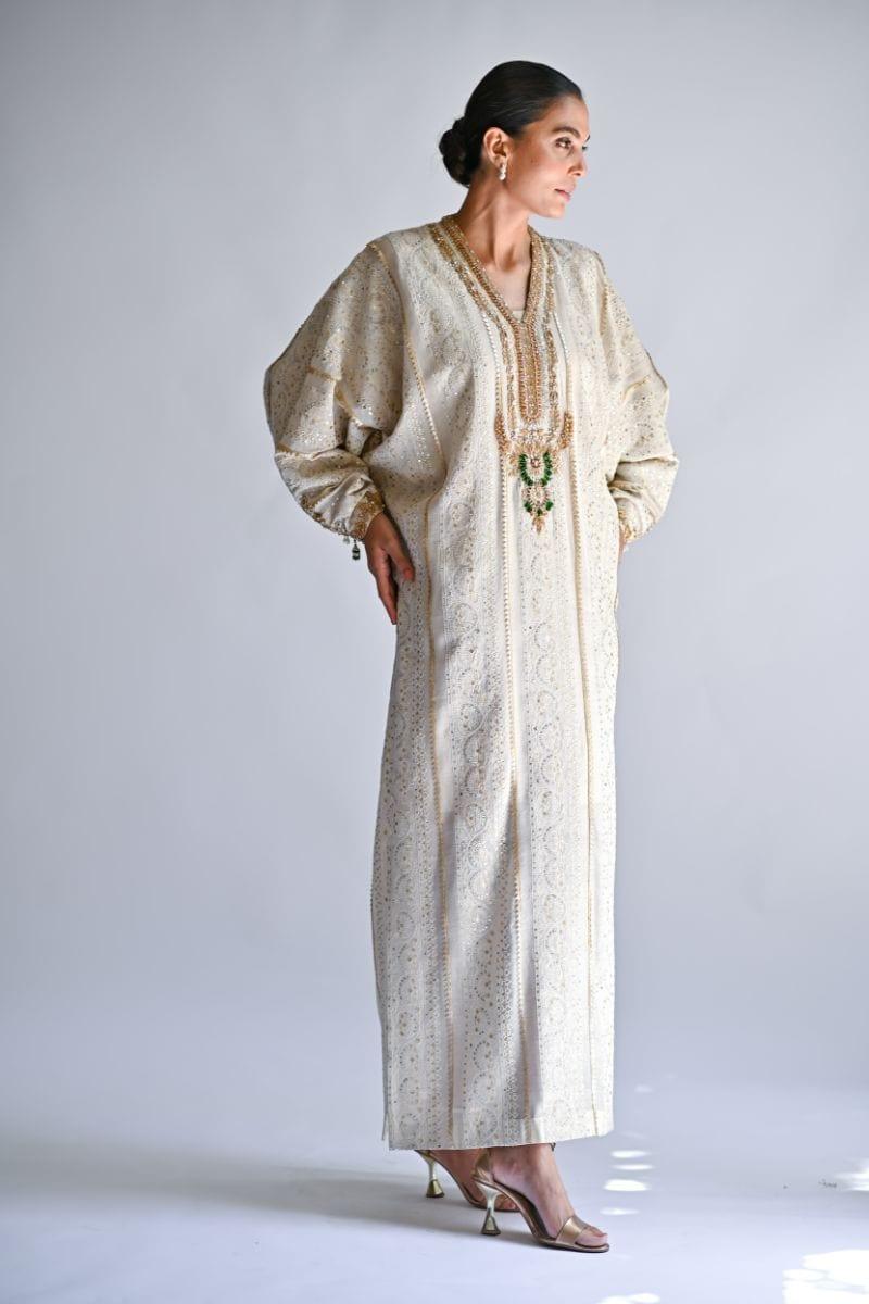 Sania Maskatiya - Delphie - COTTON NET - Ivory - 2 Piece - Kaftan - Studio by TCS