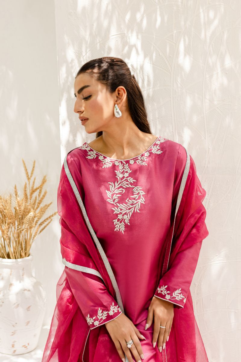 Allure by IH - NINA - Magenta - Silk & Organza - 3 Piece