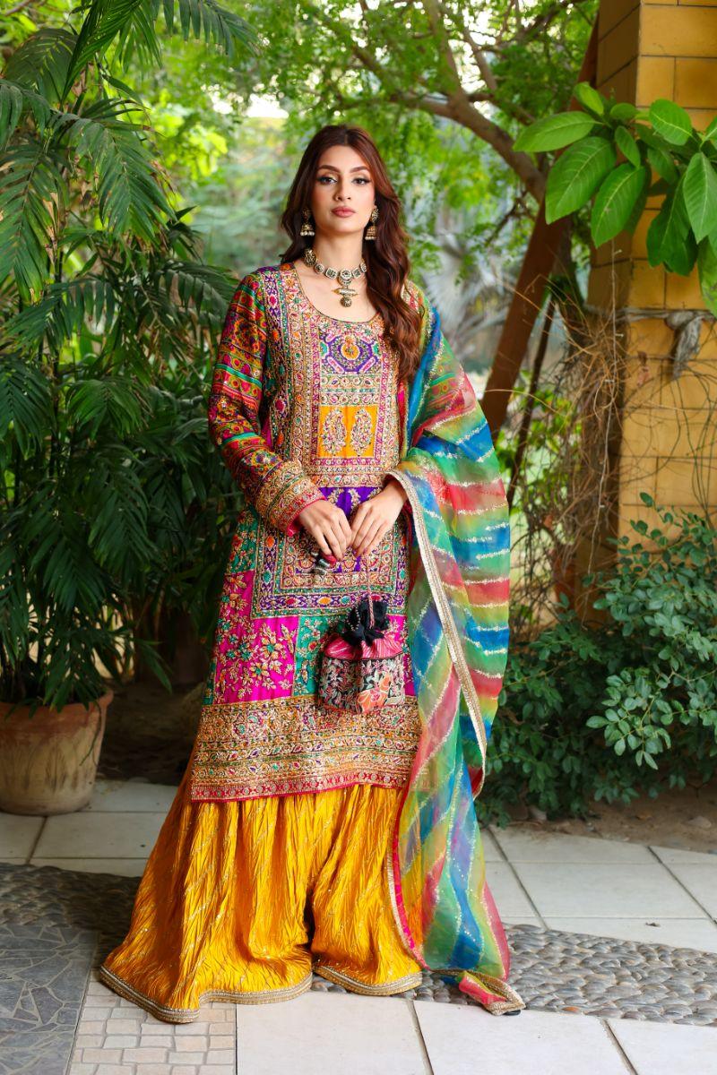 Huma Adnan - Noor Jahan - Silk - Fuchsia  - 3 Piece