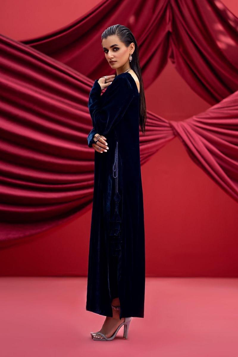 Fozia Khalid - Noura - Navy Blue - Velvet - 2 Piece - Studio by TCS