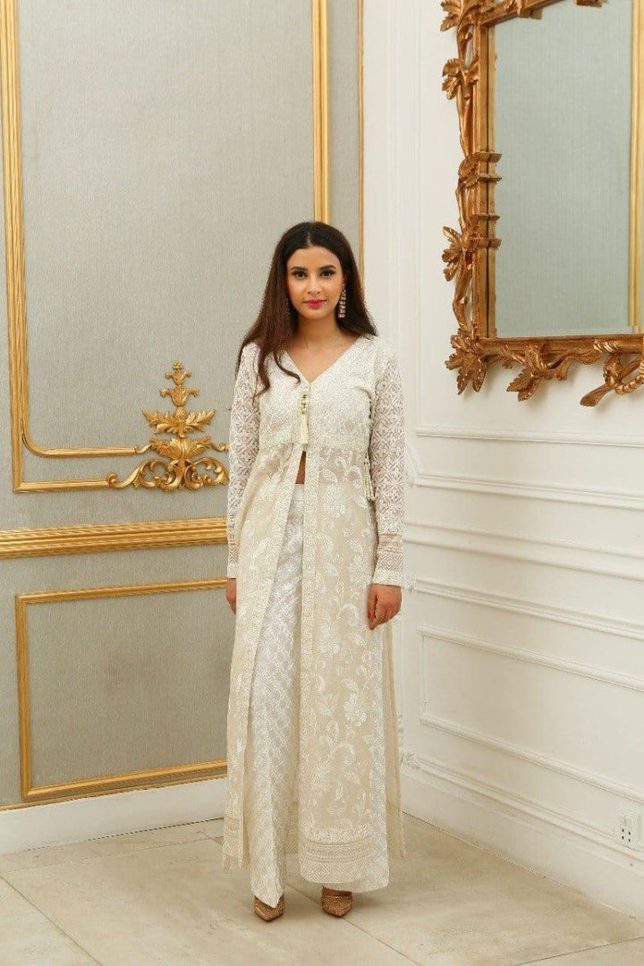 Maheen Trends - White Okaya - 2 Piece - Khaadi Organza