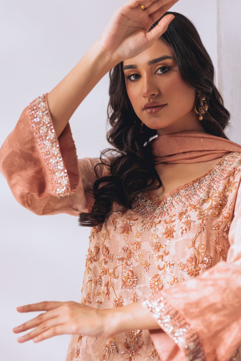 Khayal by Shaista Hasan - Ombre Luxe - Self Silk Net - 3 Piece