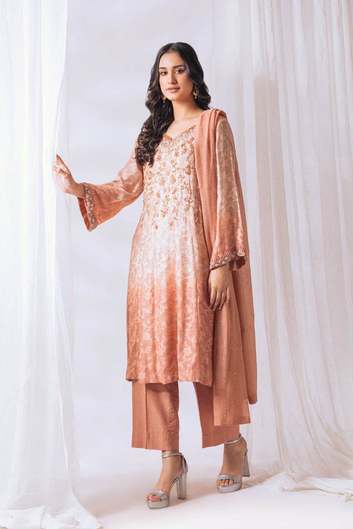 Khayal by Shaista Hasan - Ombre Luxe - Self Silk Net - 3 Piece