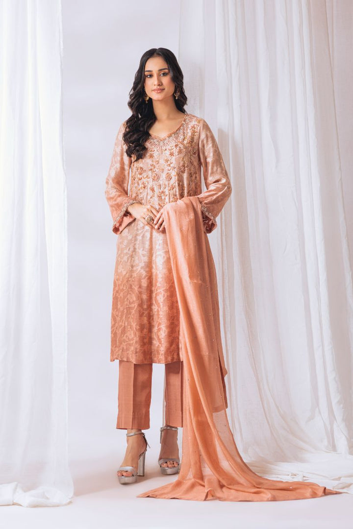 Khayal by Shaista Hasan - Ombre Luxe - Self Silk Net - 3 Piece