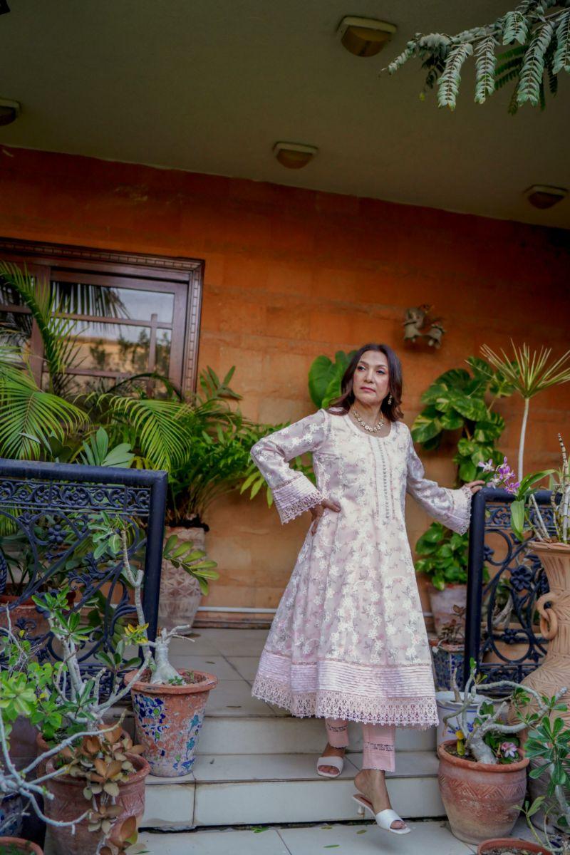 Khayal by Shaista Hasan - Blush Bloom - Swiss Lawn - 3 Piece