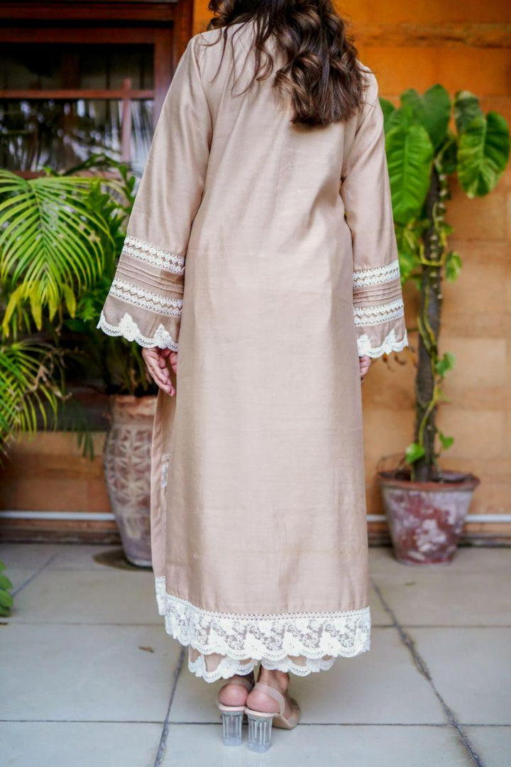 Khayal by Shaista Hasan - Muted Gold - Khaddi Cotton - 2 Piece