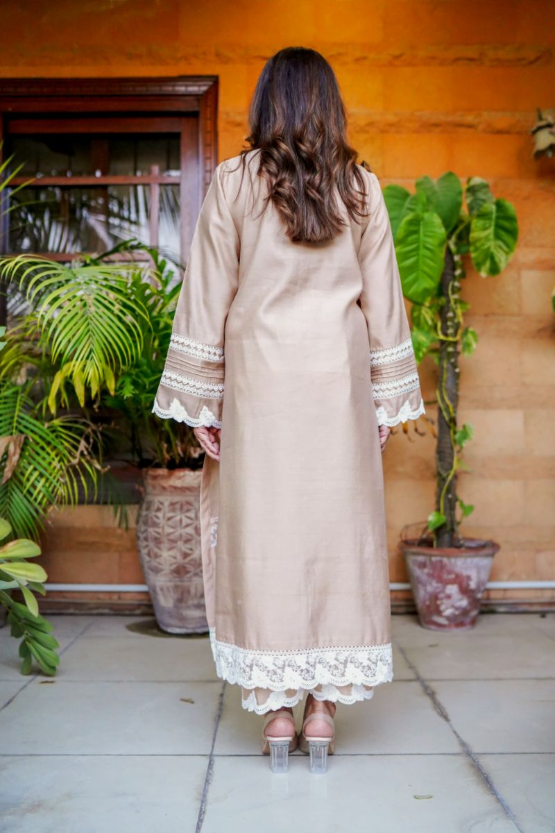 Khayal by Shaista Hasan - Muted Gold - Khaddi Cotton - 2 Piece