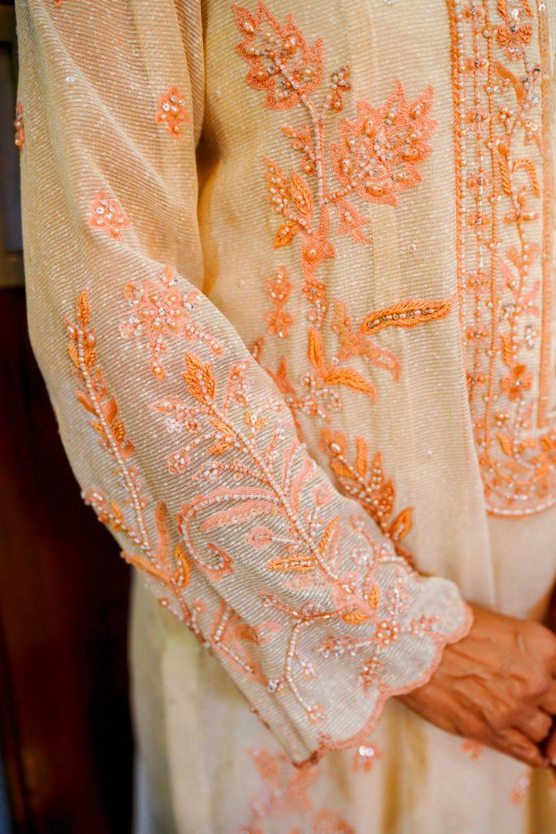 Khayal by Shaista Hasan - Coral dream - Silk - 3 Piece