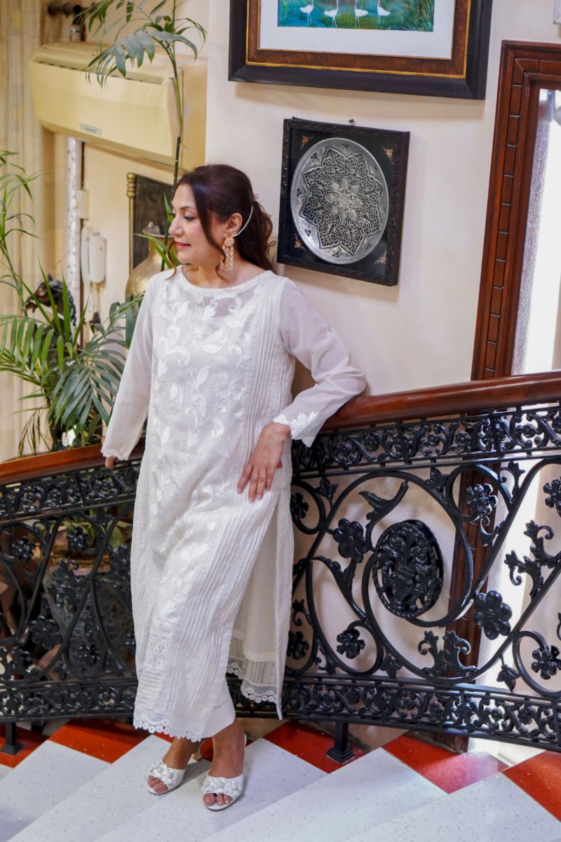 Khayal by Shaista Hasan - Embroidered lace delight - Off-White - 2 Piece