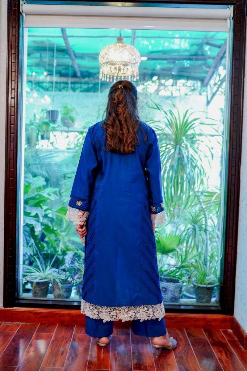 Khayal by Shaista Hasan - Chic Blue - Khaddi Cotton - 2 Piece