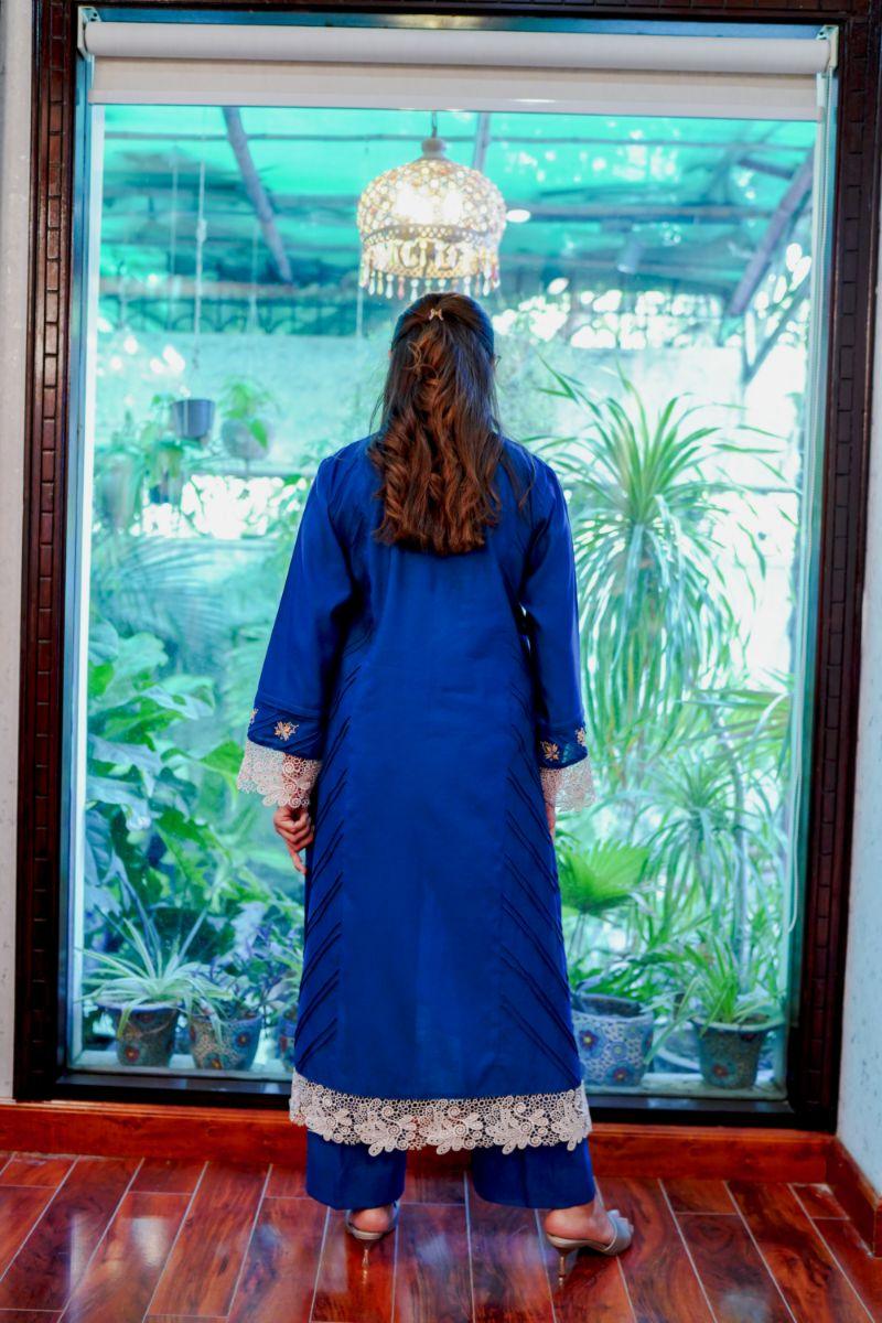 Khayal by Shaista Hasan - Chic Blue - Khaddi Cotton - 2 Piece