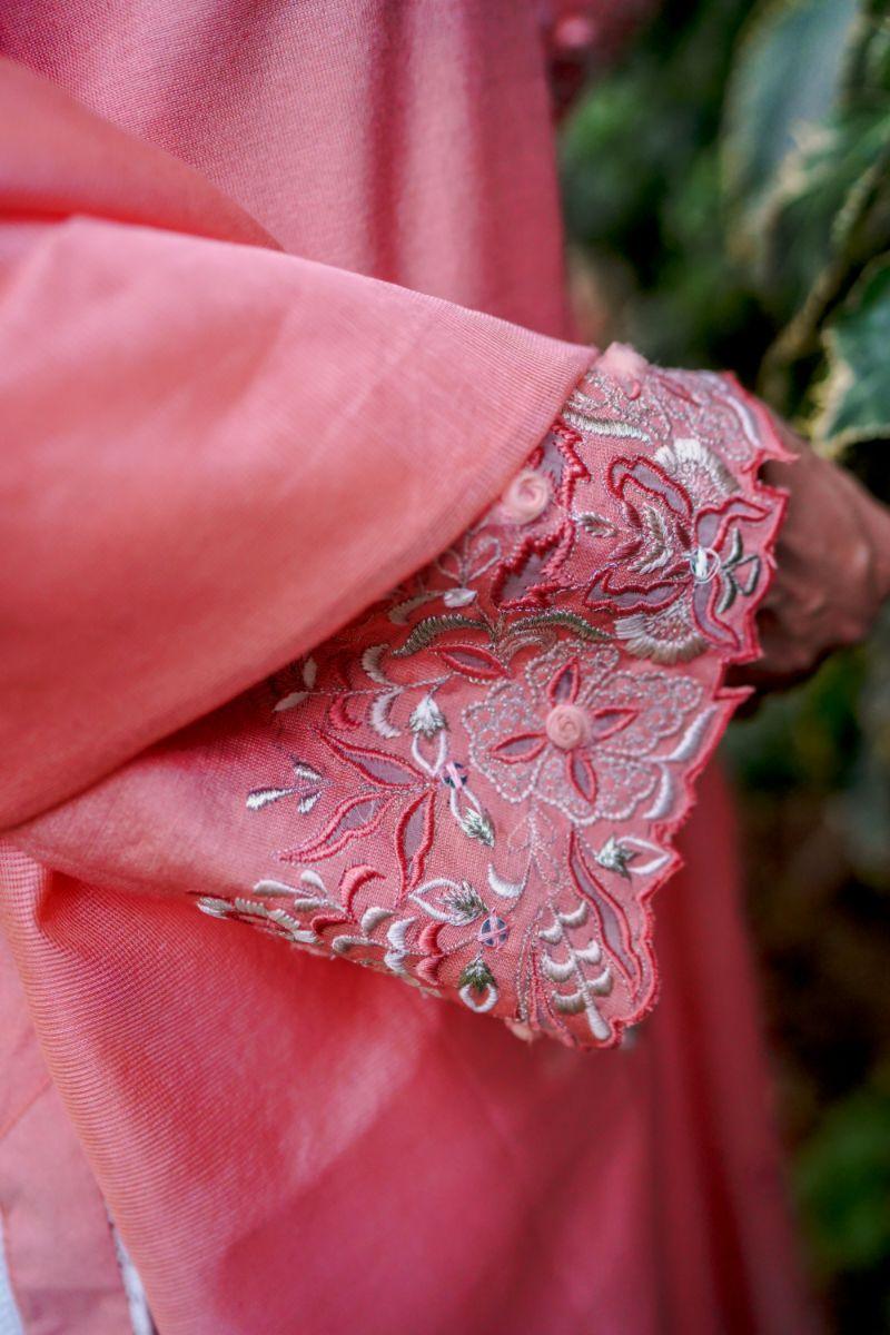 Khayal by Shaista Hasan - Peachy gleam - Cotton Silk - 3 Piece