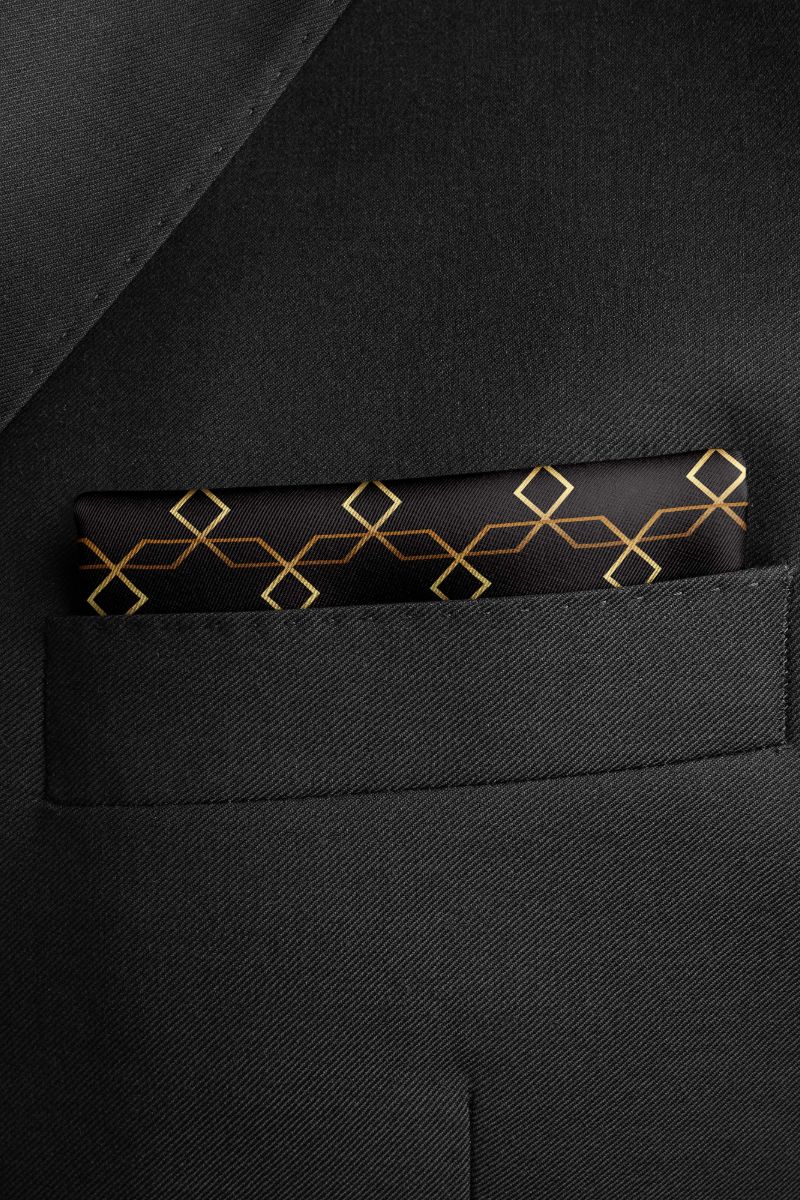 Black Wolf - BURBERRY CHOCOLATE SILK POCKET SQUARE - BLACK - SILK - 1 Piece