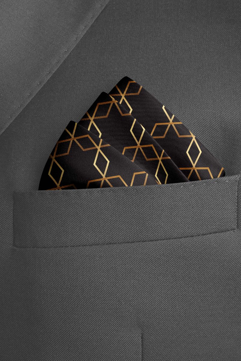 Black Wolf - BURBERRY CHOCOLATE SILK POCKET SQUARE - BLACK - SILK - 1 Piece