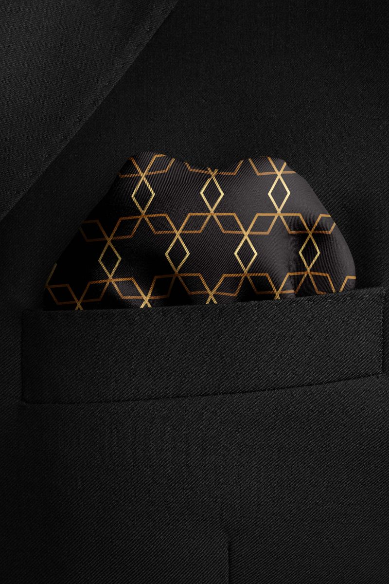 Black Wolf - BURBERRY CHOCOLATE SILK POCKET SQUARE - BLACK - SILK - 1 Piece