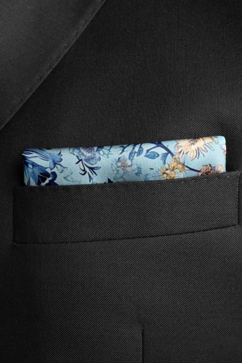 Black Wolf - ISFAHAN MOSQUE SILK POCKET SQUARE - SKY BLUE - SILK - 1 Piece