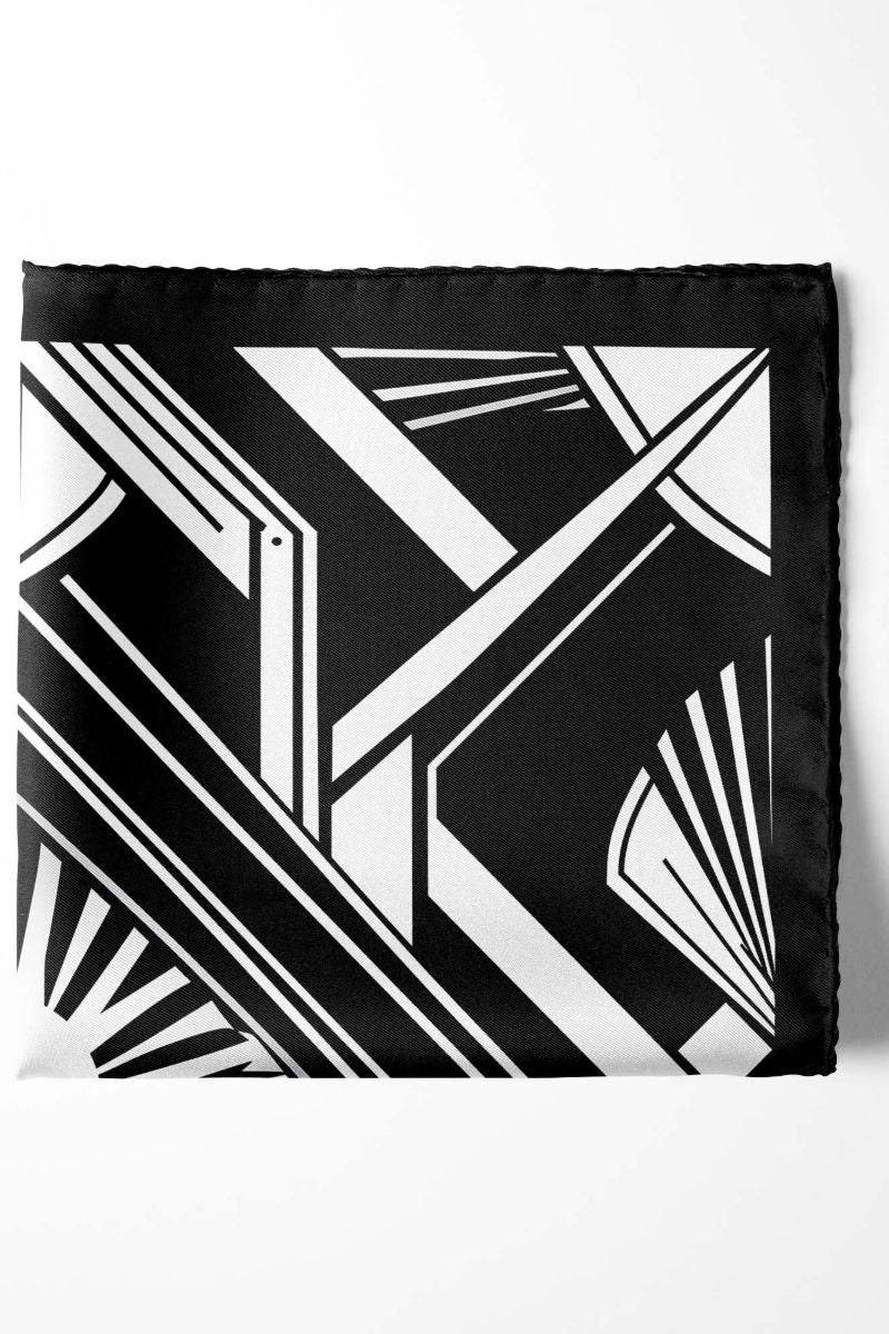 Black Wolf - UNLEASHING SILK POCKET SQUARE - BLACK - SILK - 1 Piece